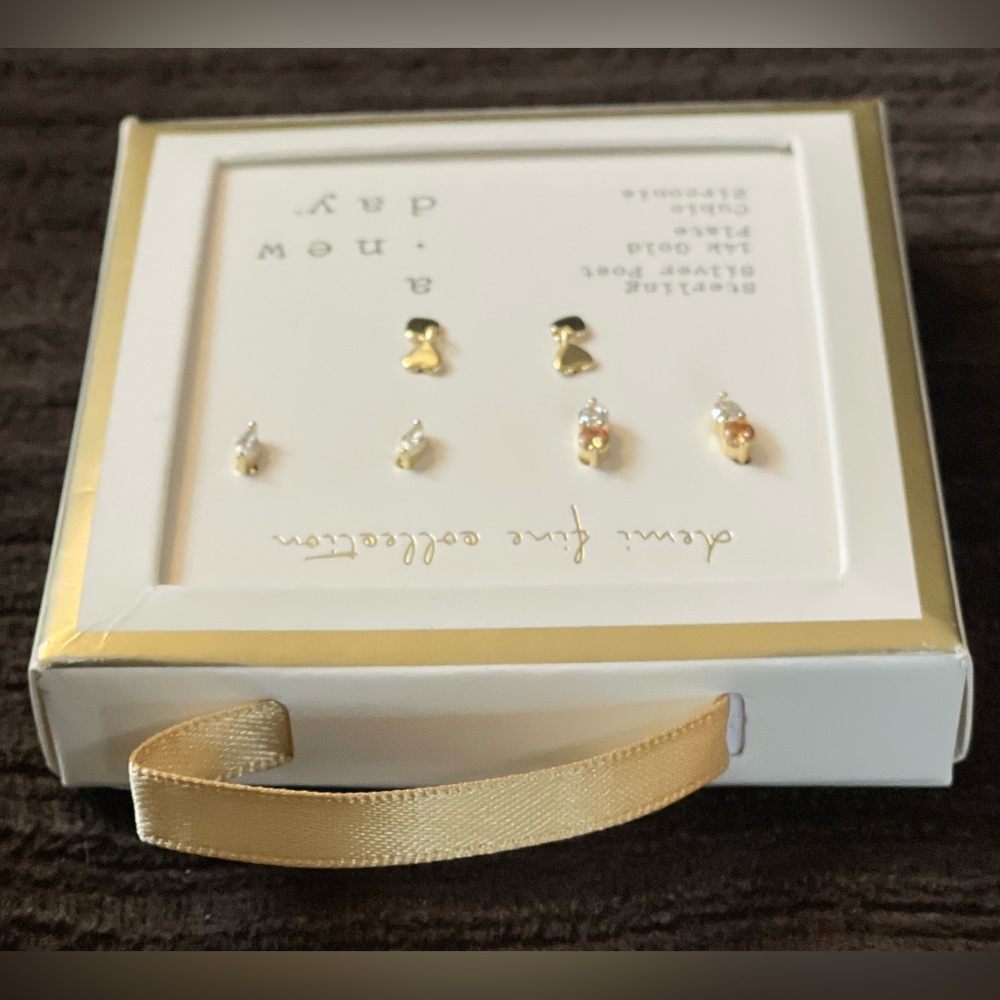 Stud Earrings Set, Sterling Silver & Cubic Zirconia — A New Day - Picture 6 of 15